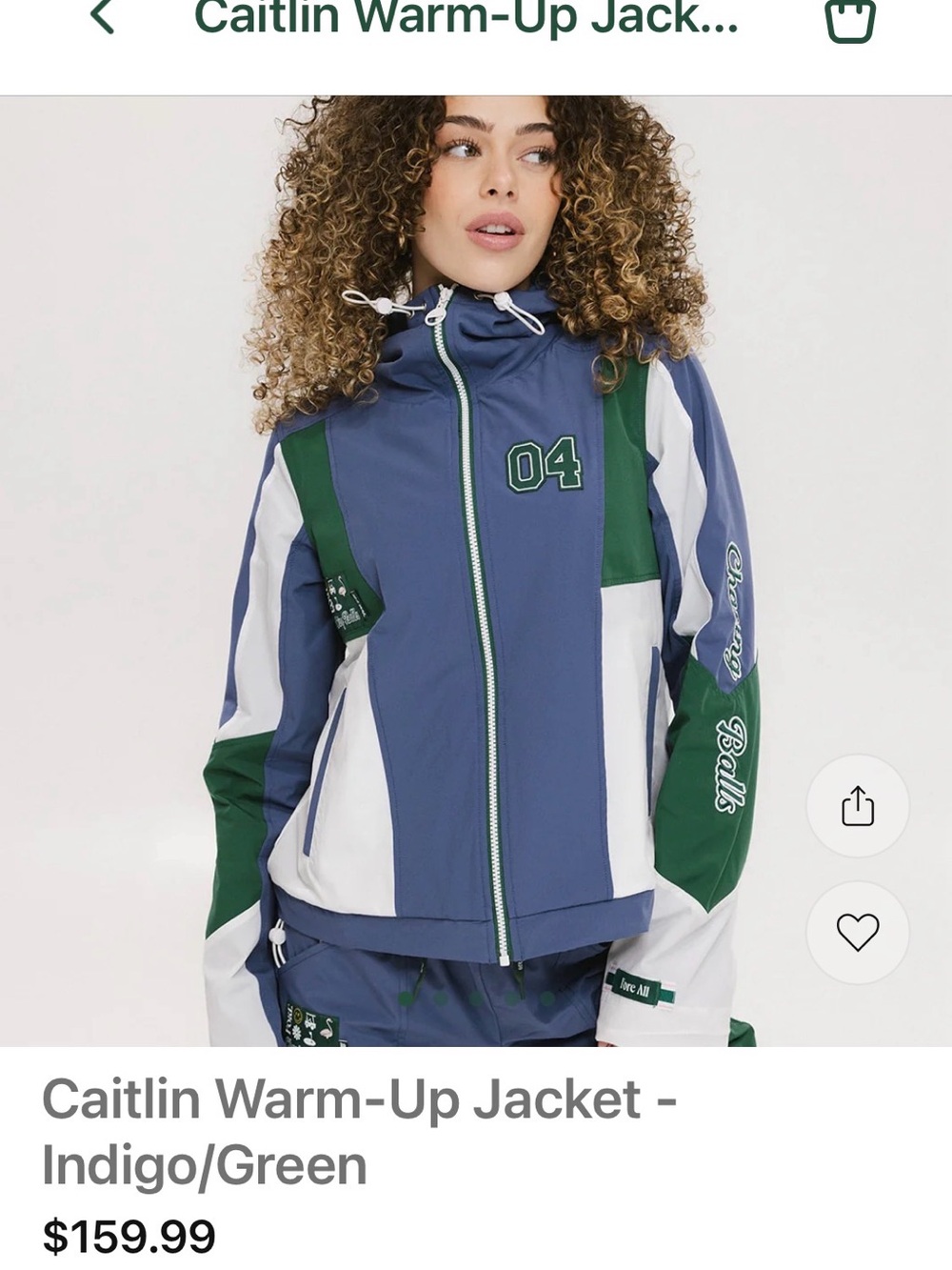 Fore All ⛳️Caitlin Inspired Colorblock Jacket - Indigo & Green Size Medium